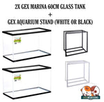 Load image into Gallery viewer, BUNDLE Deal: 2x GEX Marina BK600 60cm Tanks + GEX Aquarium Stand Black or White 60cm

